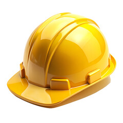 Fototapeta premium Bright Yellow Construction Hard Hat Isolated On White Background Safety Equipment