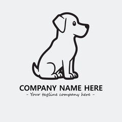 Dog illustration black and white for logo company vector image
