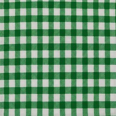 Tecido quadriculado xadrez com tons de verde e branco visto de cima. Papel de parede de pano para piquenique