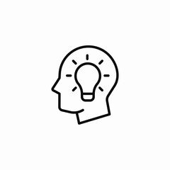 head lightbulb idea icon sign vector