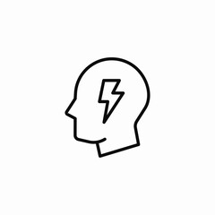 head lightning bolt icon sign vector