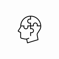 head puzzle pieces icon sign vector