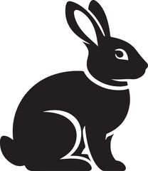 black rabbit vector illustration