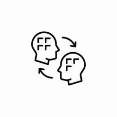 head transfer arrows icon sign vector