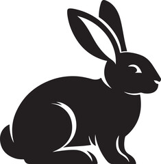 black rabbit vector illustration