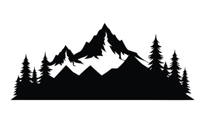 Mountain Forest Tree Landscape Silhouette