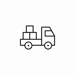 loaded delivery truck icon sign vector