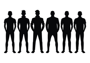 silhouettes of a men set