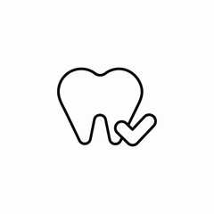 tooth check outline icon sign vector