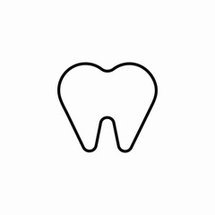 tooth outline icon sign vector