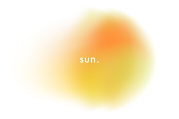 Blurry sun gradient shape. Abstract   light sunny sky gradient background. Aesthetic yellow and orange color blurred cloud. Vector soft sunlight backdrop. Sunburst pattern. Aura gradation circle