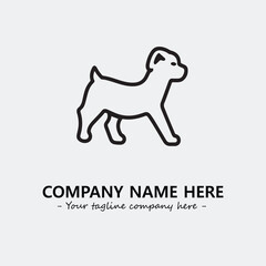Dog illustration black and white for logo company vector image
