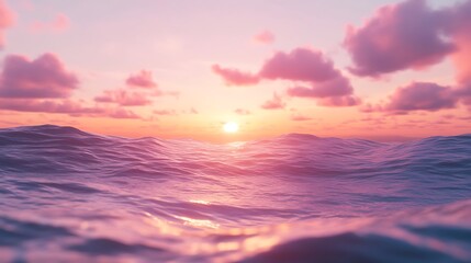Peaceful sunset atmosphere with ocean waves and vivid sky colors high resolution picture