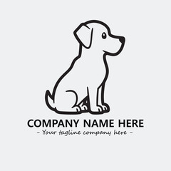 Dog illustration black and white for logo company vector image
