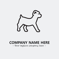 Dog illustration black and white for logo company vector image
