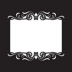 Calligraphic ornament blank frame illustration black and white Calligraphic ornament blank frame illustration black and white