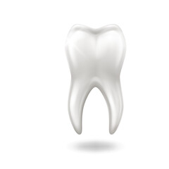 Detailed illustration of shiny healthy tooth with glossy surface isolated on white background perfect for dental care promotional materials and educational purposes with copy space