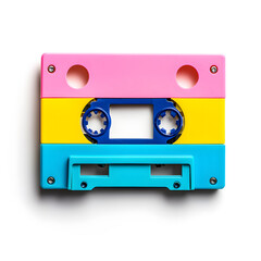 Naklejka premium Colorful vintage audio cassette isolated on white background