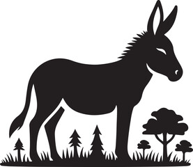 vector illustration of a donkey
