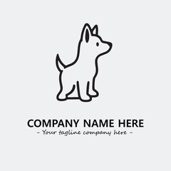 Dog illustration black and white for logo company vector image
