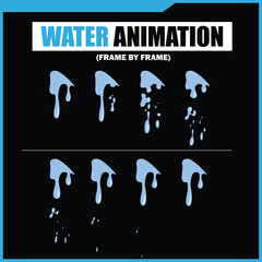 Water Splash, Shower Rain, Bubbles, Droplets, Drip, Flow, Wave, Burst, Explosion, Ripples, Curling Swirl – 2D Water FX Sprite Sheet Vector Pack for Games and Motion Graphics