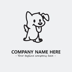 Dog illustration black and white for logo company vector image
