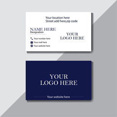 Modern Simple and Clean  Business Card  design With white and blue Color.
