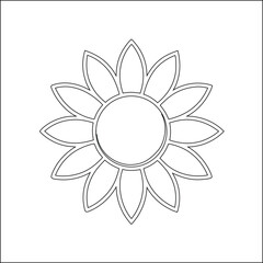 coloring book, line art, lotus flower vector illustration 