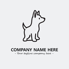 Dog illustration black and white for logo company vector image
