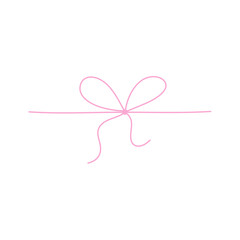 Fototapeta premium Hand drawn pink bow line
