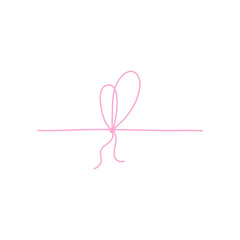 Hand drawn pink bow line