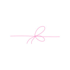 Hand drawn pink bow line
