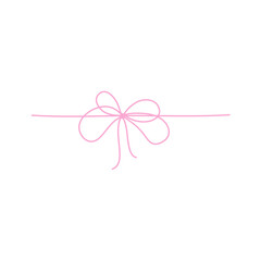 Hand drawn pink bow line