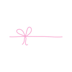 Hand drawn pink bow line