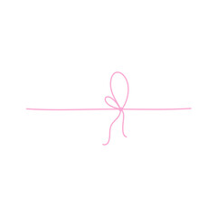 Hand drawn pink bow line