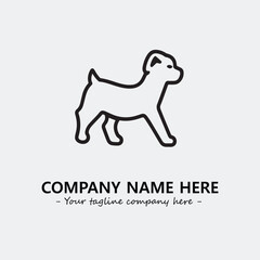 Dog illustration black and white for logo company vector image
