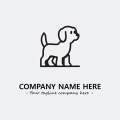 Dog illustration black and white for logo company vector image
