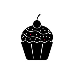 creative details Cupcake Icon Vector Illustration