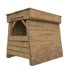 Mine Entrance Boarded Up, 3d illustration isolated on white background