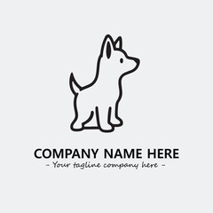 Dog illustration black and white for logo company vector image
