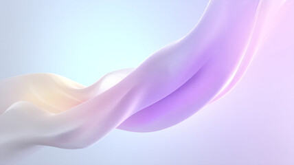 Soft gradient waves in pastel colors create elegant abstract backdrop, featuring smooth flowing curves and calming atmosphere. blend of light purple, pink, and blue adds serene touch