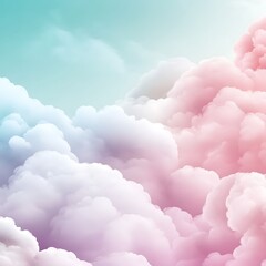 Soft Pastel Clouds in Sky with Gentle Sunlight and Soothing Color Palette