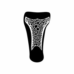 creative Silhouette bone Icon Vector Illustration 