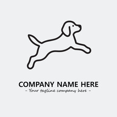 Dog illustration black and white for logo company vector image
