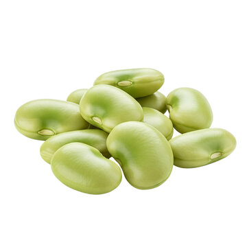 A vibrant pile of fresh, plump broad beans, bursting with healthy goodness and ready for culinary adventures, against a clean white background.