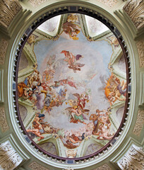 Prague - The cupola of st. Barbara chapel in the st. Nicholas church by Josef Karmoli­n (1730 - 1802).