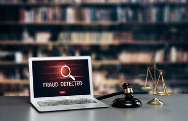 Cyber security software show alert of cyber attack for protection brisk. Danger from virus,...