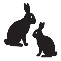 Rabbit Silhouette Vector – Cute Bunny Icon for Spring, Nature, and Easter Design Projects
