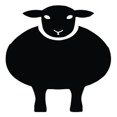 Sheep Silhouette Vector – Farm Animal Icon for Agriculture, Nature, and Pasture Design Themes