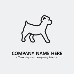 Dog illustration black and white for logo company vector image
